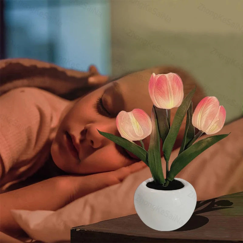 LED-Tulpen-Nachtlicht, Tischlampe 🌷✨ 2 kaufen, versandkostenfre