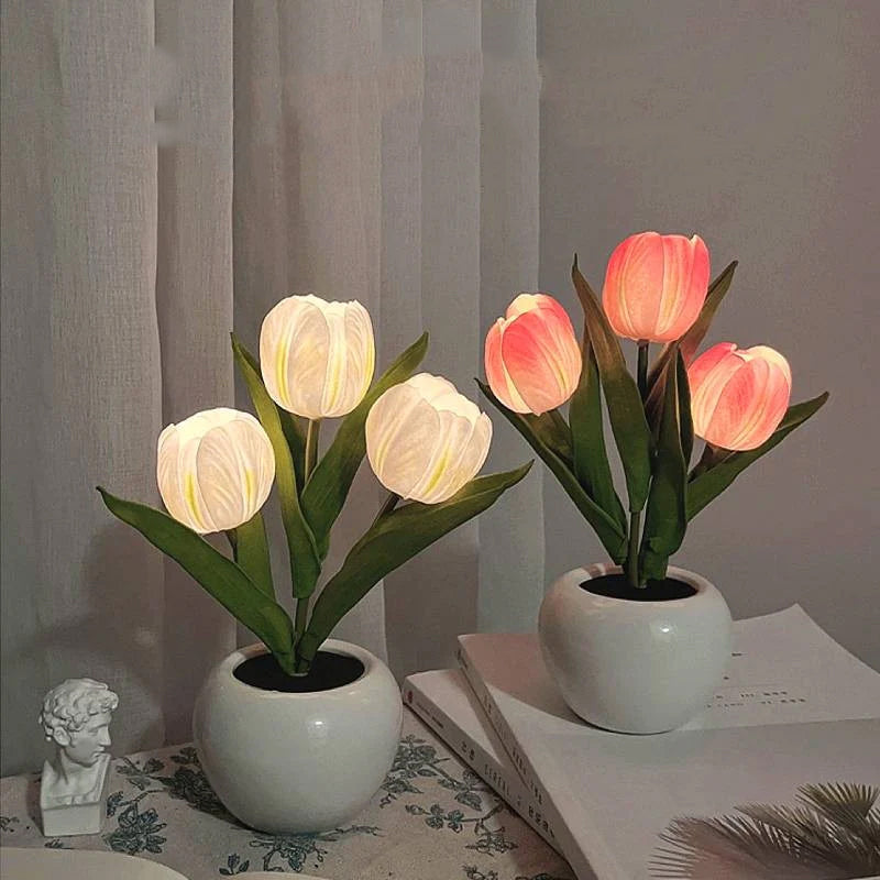 LED-Tulpen-Nachtlicht, Tischlampe 🌷✨ 2 kaufen, versandkostenfre