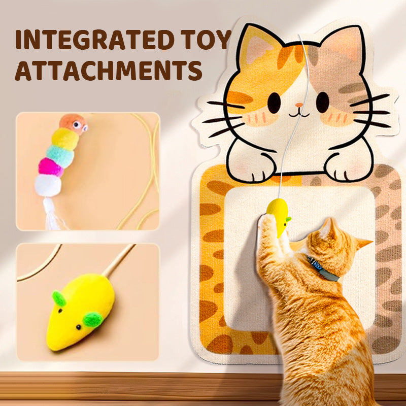🐱🖼️ Arbre à chat mural sans perçage – Laine feutrée durable, jouets intégrés et gain de place (Idéal pour les chats qui aiment faire leurs griffes !)