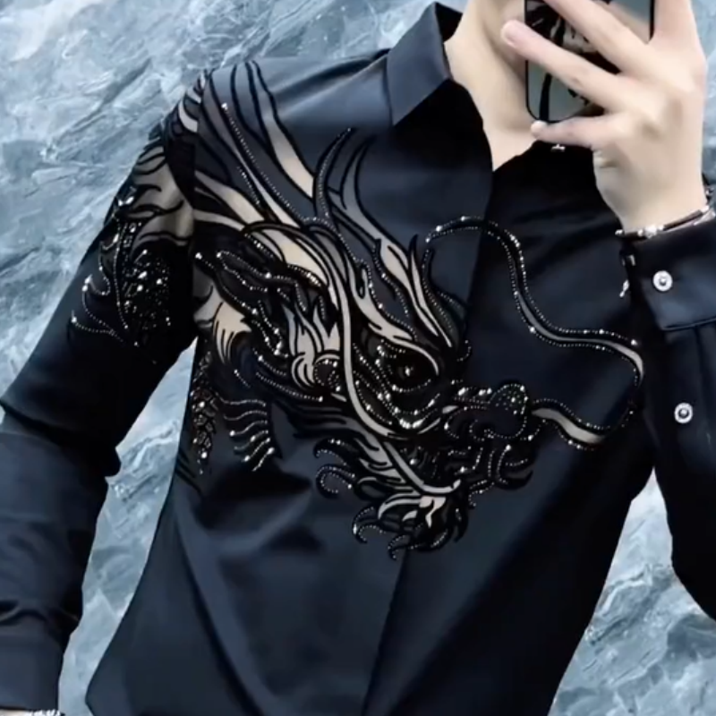 Chemise imprimée élégante et ajustée pour homme