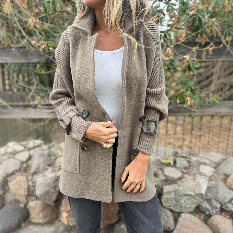 Manteau mi-long croisé en laine pour femme – Élégant, chaud et parfait pour l'hiver ❄️ | Soldes de Noël 🎄 Jusqu'à 50 % de réduction