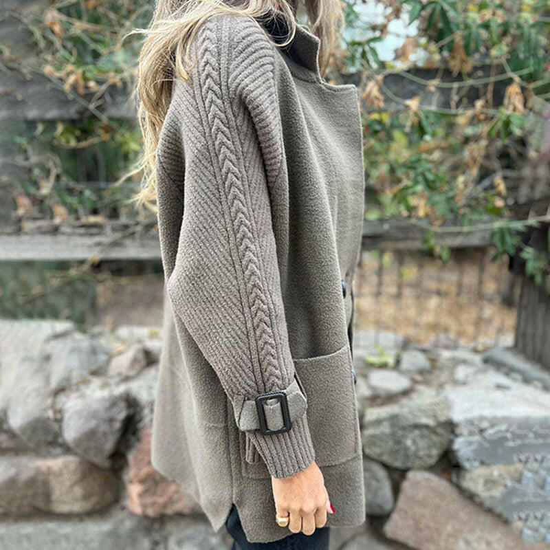 Manteau mi-long croisé en laine pour femme – Élégant, chaud et parfait pour l'hiver ❄️ | Soldes de Noël 🎄 Jusqu'à 50 % de réduction