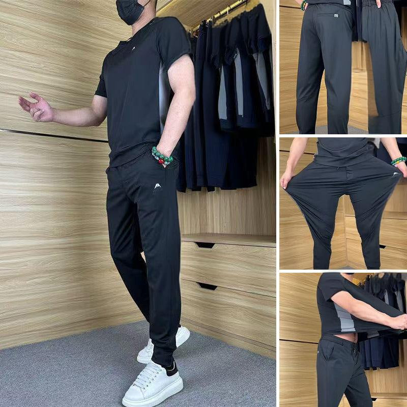 🏆50% RABATT🌀Zweiteiliges Sport-Set für Herren: Kurzarm-T-Shirt & Lange Hose