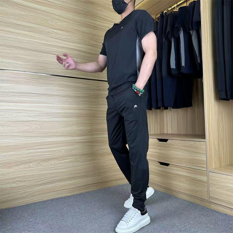 🏆50% RABATT🌀Zweiteiliges Sport-Set für Herren: Kurzarm-T-Shirt & Lange Hose