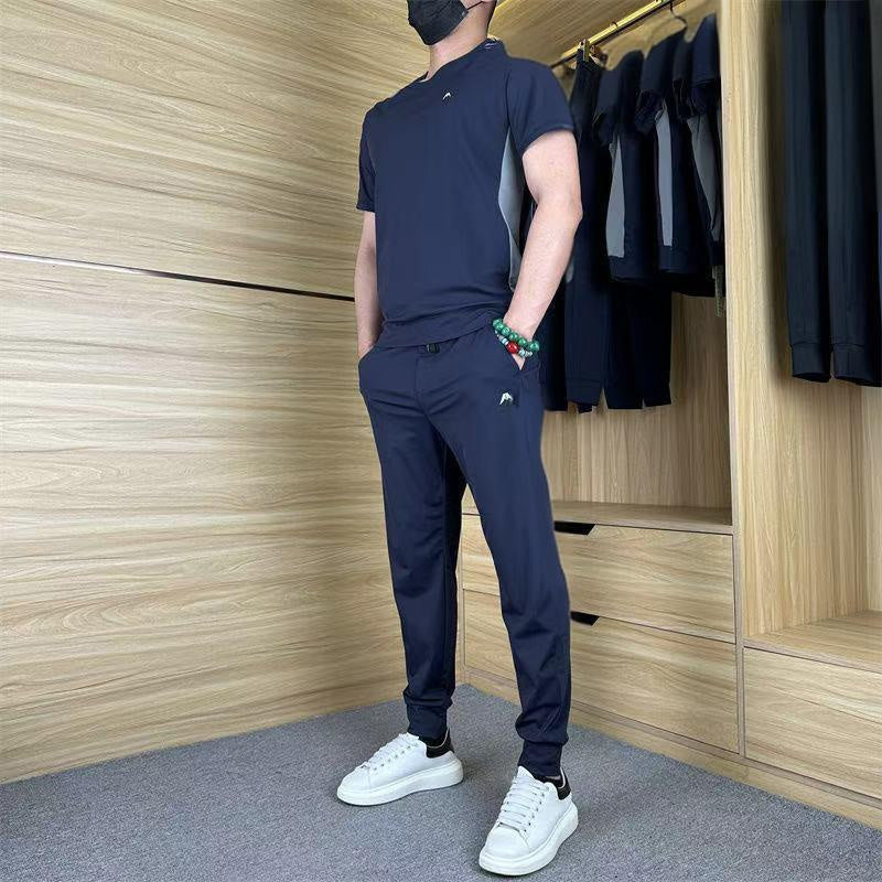 🏆50% RABATT🌀Zweiteiliges Sport-Set für Herren: Kurzarm-T-Shirt & Lange Hose
