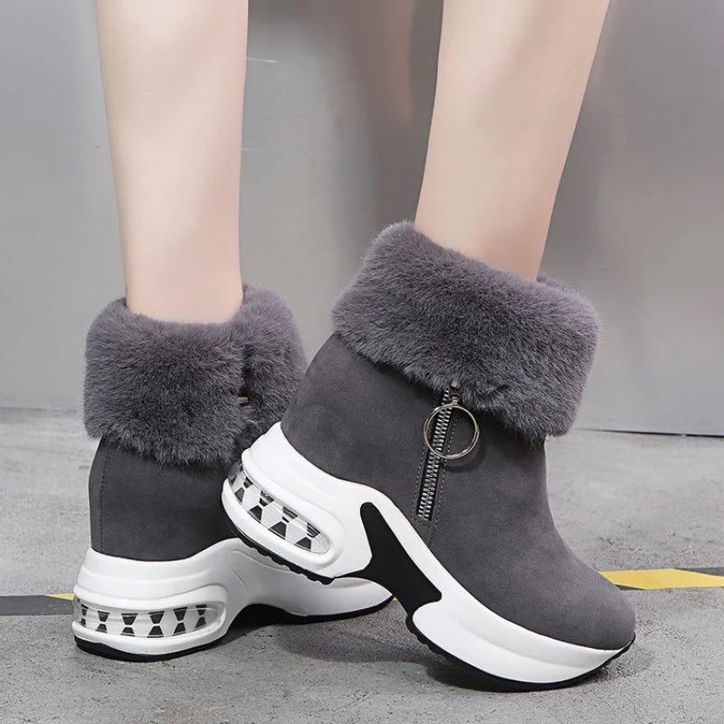 Bottines pour femmes avec semelle épaisse et doublure