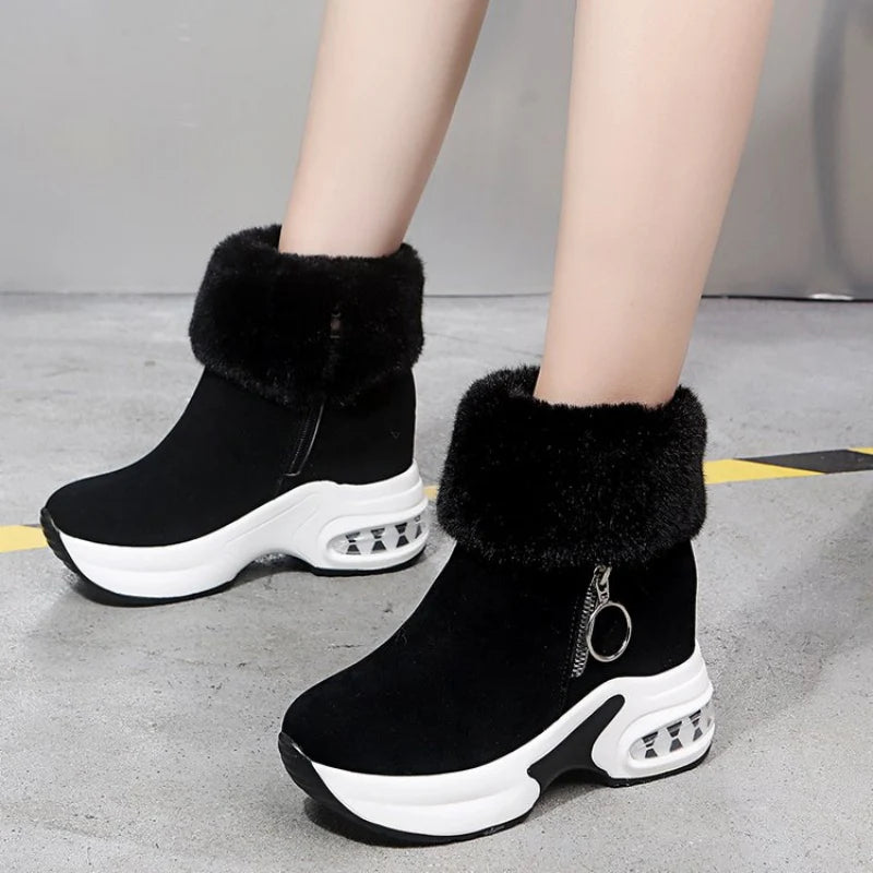 Bottines pour femmes avec semelle épaisse et doublure
