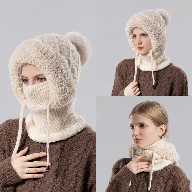 Cagoule d'hiver 3 en 1 pour femmes 