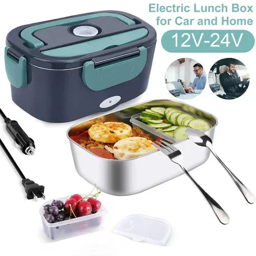 ✨🍴Mobile elektrische Brotdose – Für Auto & Haushalt, Steckdosenbetrieb, Edelstahl-Innenbehälter 🔌🍱