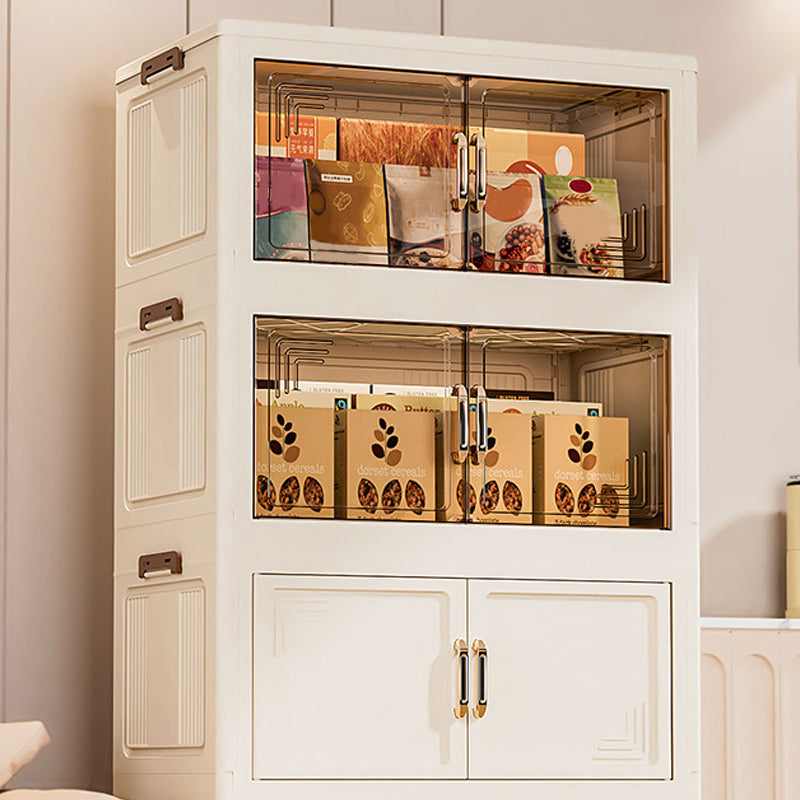 Faltbare Aufbewahrungsbox mit Deckel,  Ebenen Halterungen mit Rädern für Küche Schlafzimmer Badezimmer Lager Küche Zuhause Aufbewahrung Stapelbarer Organizer