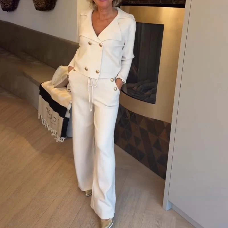 🔥Black-Friday-Neuheiten-Sonderangebot – Elegantes Top & Hose mit weitem Bein