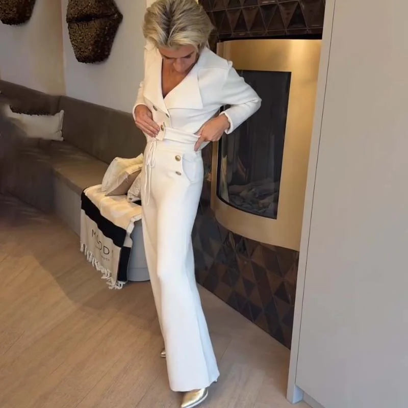 🔥Black-Friday-Neuheiten-Sonderangebot – Elegantes Top & Hose mit weitem Bein