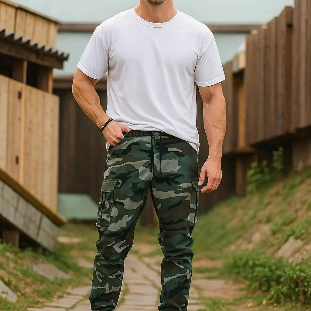 🏞️  Herren Cargohose im Camouflage-Look – Bequem, Robust & Stilvoll für Alltag & Outdoor 👖