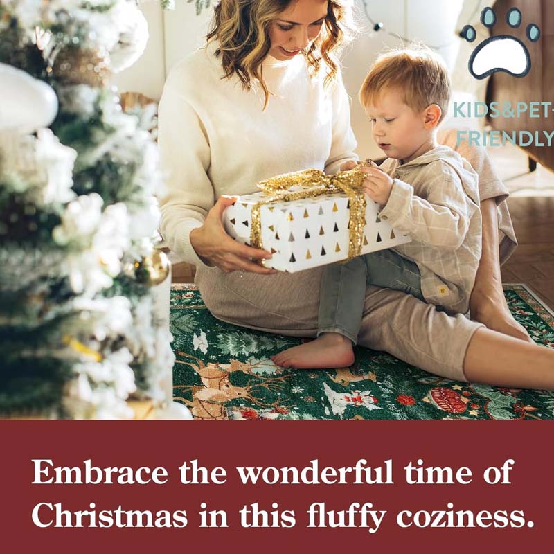 Weicher, rutschfester Weihnachtsteppich für zu Hause