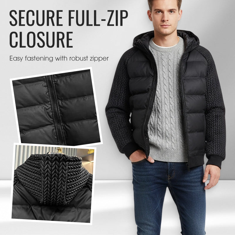 [Offre Black Friday] Veste d'hiver confortable pour homme avec capuche – Coupe-vent, rembourrée et élégante – 50 % de réduction !