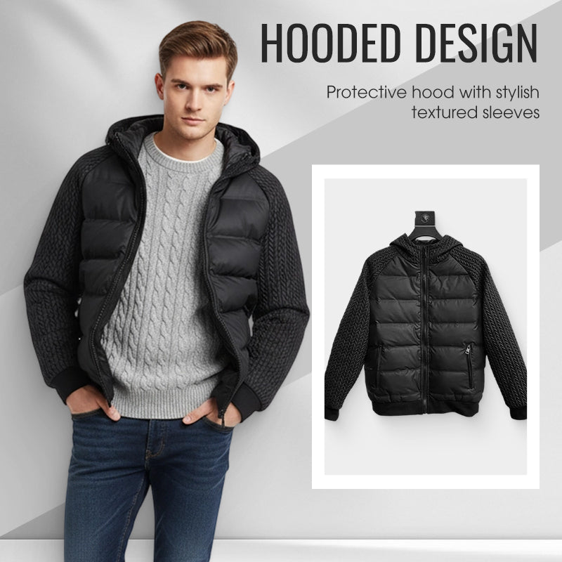 [Offre Black Friday] Veste d'hiver confortable pour homme avec capuche – Coupe-vent, rembourrée et élégante – 50 % de réduction !