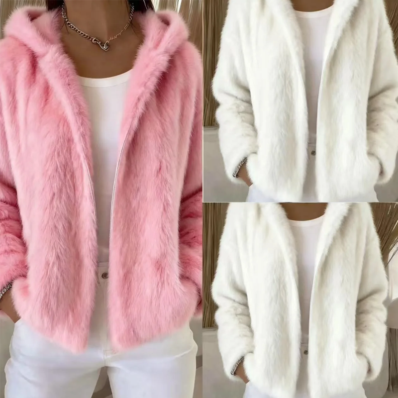 [Offre du Black Friday] Veste en peluche douce et moelleuse à capuche pour femme – Maintenant à -50 % pour l'hiver ! 