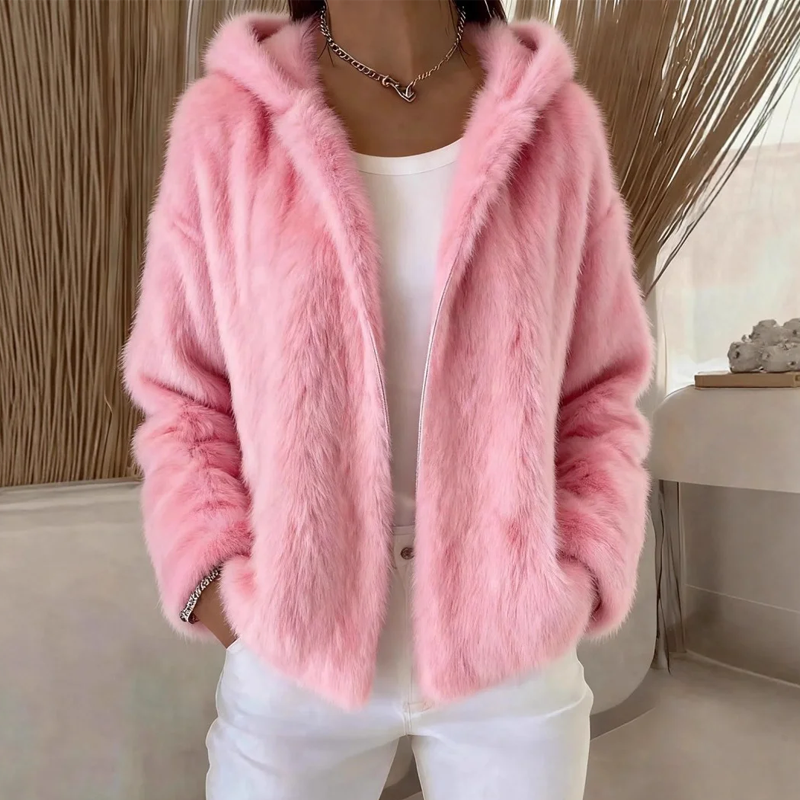 [Offre du Black Friday] Veste en peluche douce et moelleuse à capuche pour femme – Maintenant à -50 % pour l'hiver ! 