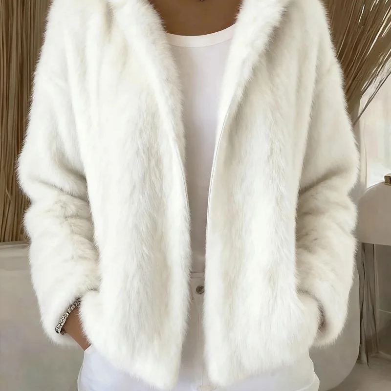 [Offre du Black Friday] Veste en peluche douce et moelleuse à capuche pour femme – Maintenant à -50 % pour l'hiver ! 