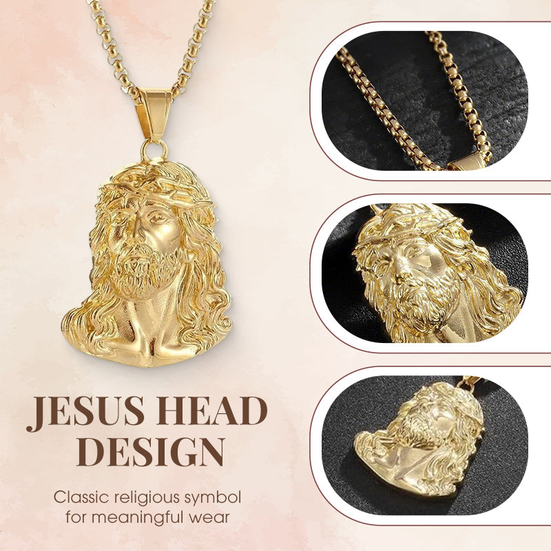 ⏳Offre limitée dans le temps : 50 % de réduction⏰Collier pendentif tête de Jésus✝️📿
