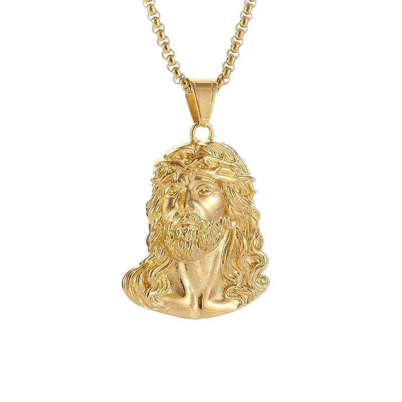 ⏳Offre limitée dans le temps : 50 % de réduction⏰Collier pendentif tête de Jésus✝️📿