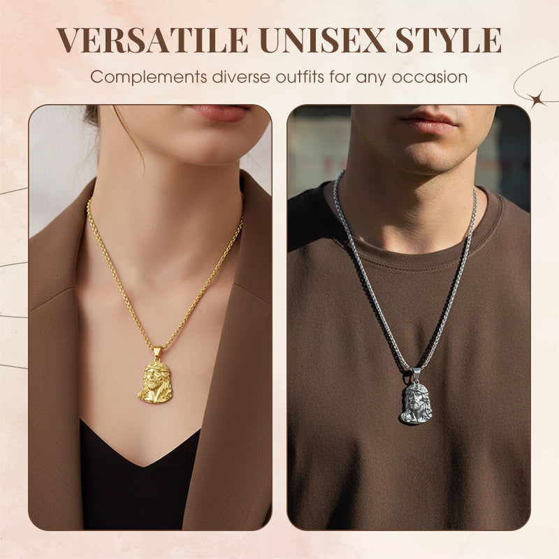 ⏳Offre limitée dans le temps : 50 % de réduction⏰Collier pendentif tête de Jésus✝️📿