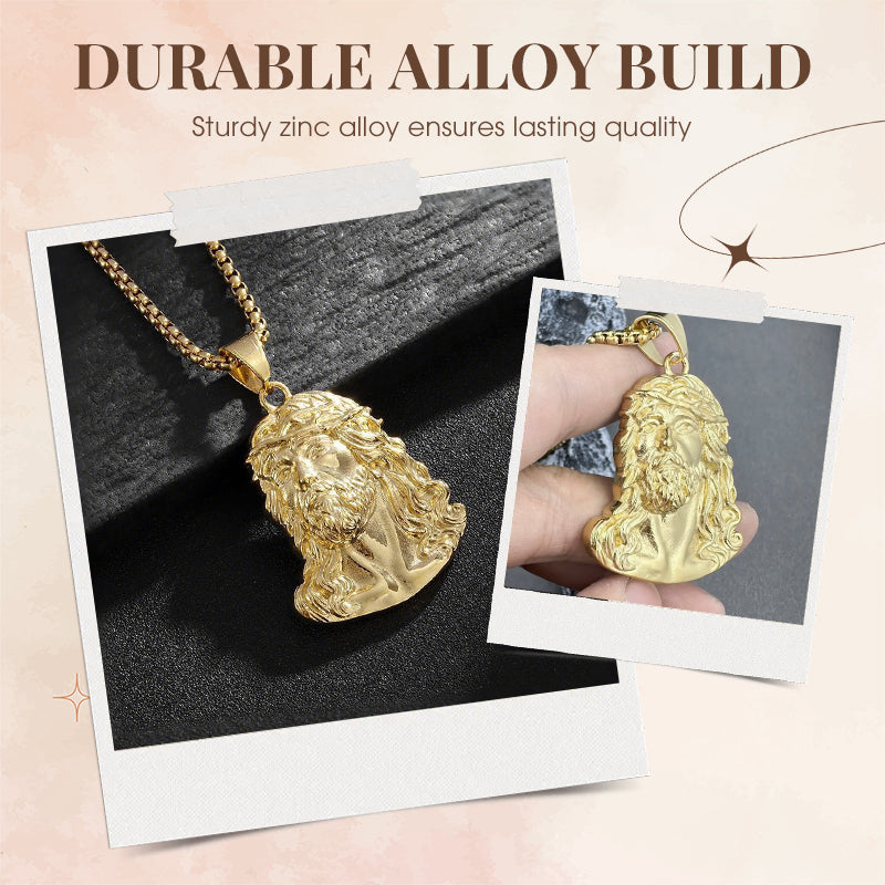 ⏳Offre limitée dans le temps : 50 % de réduction⏰Collier pendentif tête de Jésus✝️📿