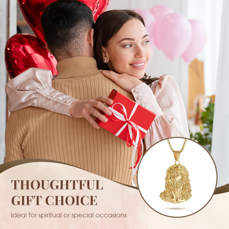 ⏳Zeitlich begrenzt 50 % Rabatt⏰Jesus-Kopf-Anhänger-Halskette✝️📿