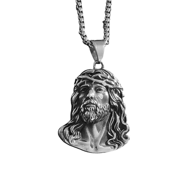 ⏳Offre limitée dans le temps : 50 % de réduction⏰Collier pendentif tête de Jésus✝️📿
