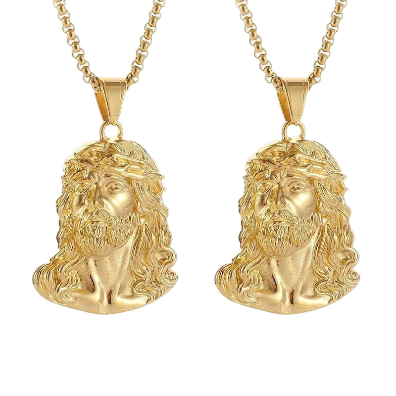 ⏳Offre limitée dans le temps : 50 % de réduction⏰Collier pendentif tête de Jésus✝️📿