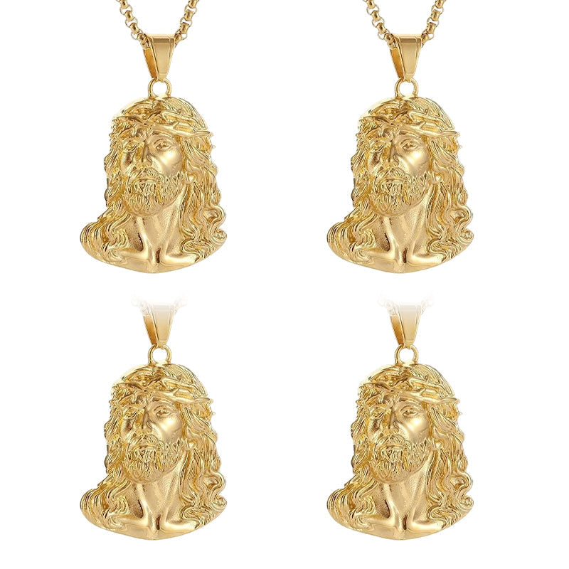 ⏳Offre limitée dans le temps : 50 % de réduction⏰Collier pendentif tête de Jésus✝️📿