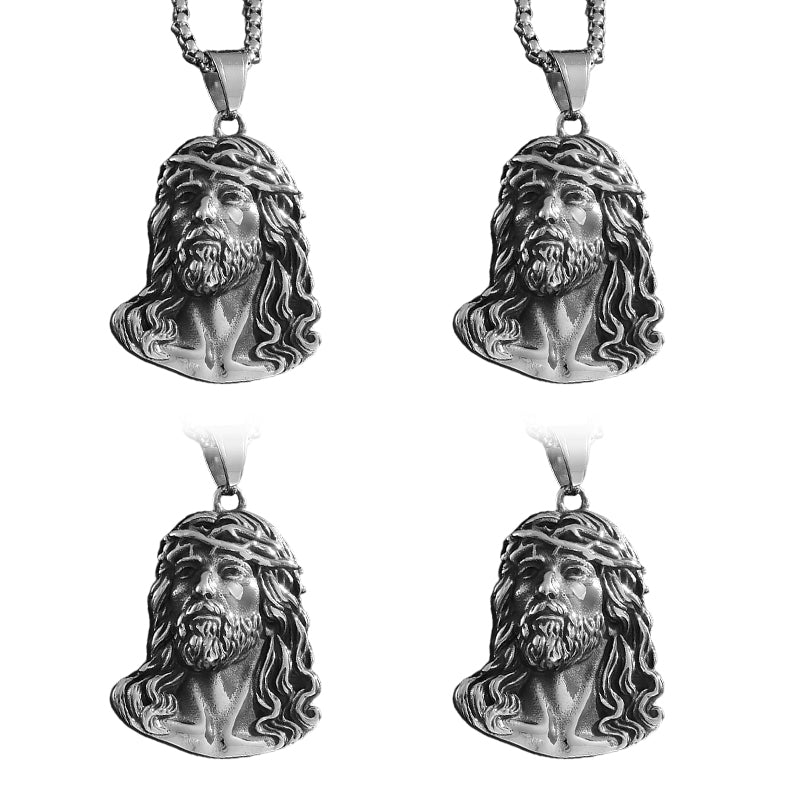 ⏳Offre limitée dans le temps : 50 % de réduction⏰Collier pendentif tête de Jésus✝️📿