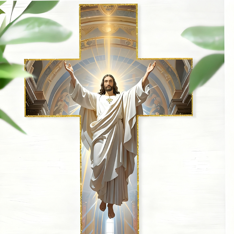 Croix ornée d'un motif de Jésus – Décoration murale spirituelle à forte signification religieuse | SOLDES BLACK FRIDAY : -50 % ! 🙏✨