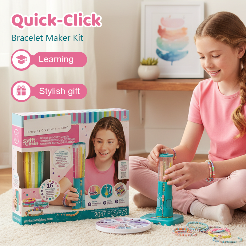 [🔥Le meilleur cadeau de Noël - 50 % de réduction !] Kit de création de bracelets Quick-Click pour enfants 🎀 – Créativité, amusement et idée cadeau en un !