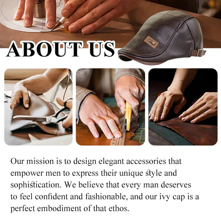 🎄 Kuschelwohl™ Leder-Beret – Winterwarme Herrenmütze | Weihnachtsrabatt Jetzt –40% 🎁