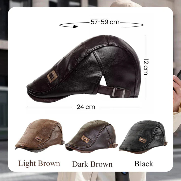 🎄 Béret en cuir Kuschelwohl™ – Chapeau d'hiver pour homme | Remise de Noël maintenant –40% 🎁 