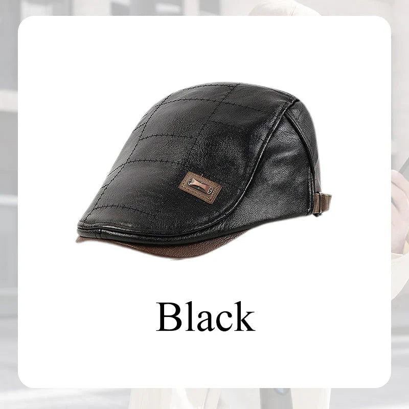 🎄 Béret en cuir Kuschelwohl™ – Chapeau d'hiver pour homme | Remise de Noël maintenant –40% 🎁 