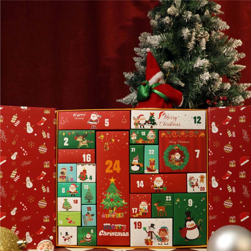 24-Tage-Julkalender mit Adventskalender und Geschenkverpackung