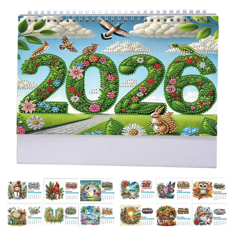 🎁Dernier jour ! 50 % de réduction 🗓️ Calendrier de bureau debout 2026, peinture diamant à faire soi-même