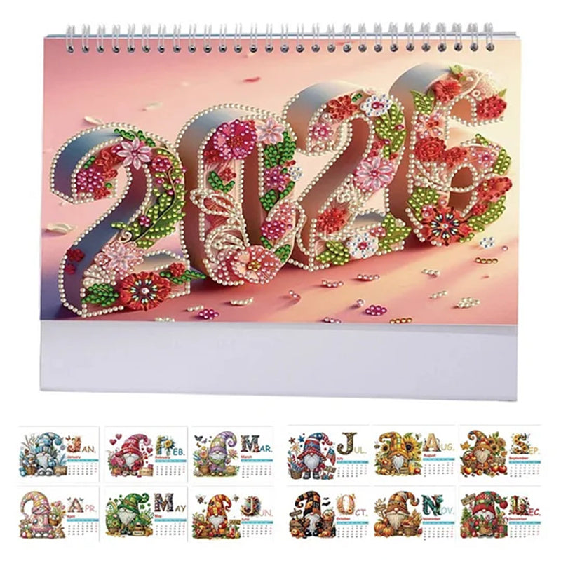 🎁Dernier jour ! 50 % de réduction 🗓️ Calendrier de bureau debout 2026, peinture diamant à faire soi-même