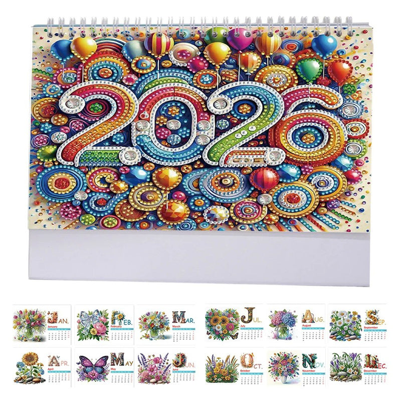 🎁Dernier jour ! 50 % de réduction 🗓️ Calendrier de bureau debout 2026, peinture diamant à faire soi-même