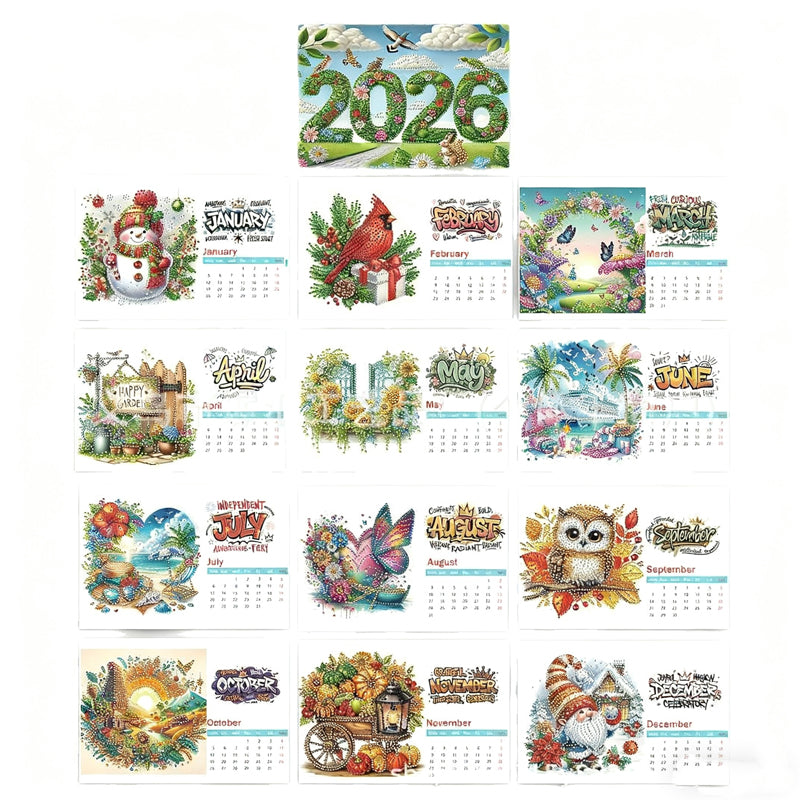 🎁Dernier jour ! 50 % de réduction 🗓️ Calendrier de bureau debout 2026, peinture diamant à faire soi-même
