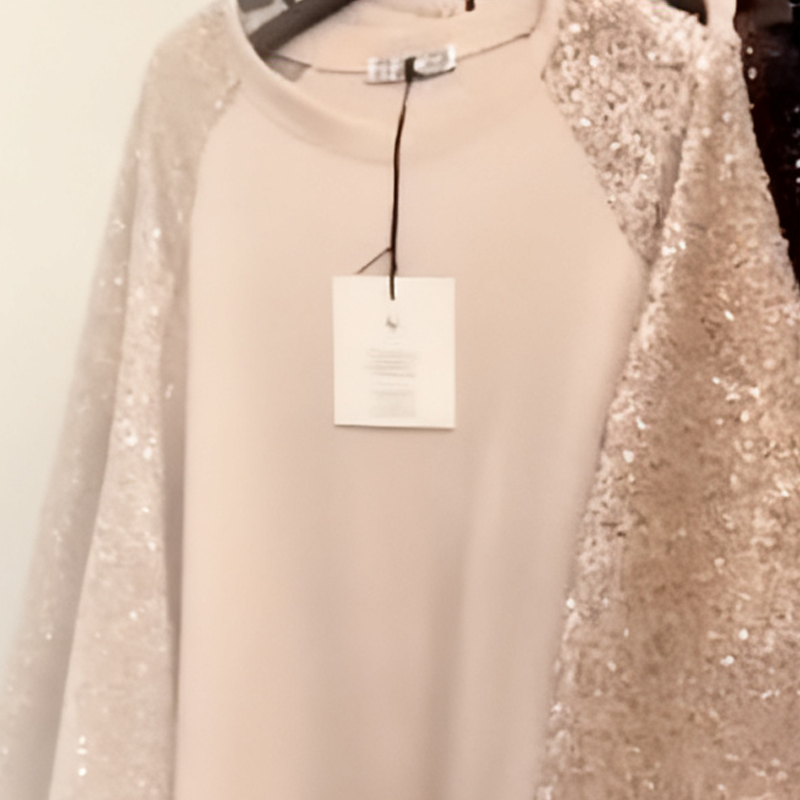 Zweiteiliges Loungewear-Set für Damen mit Paillettenärmeln