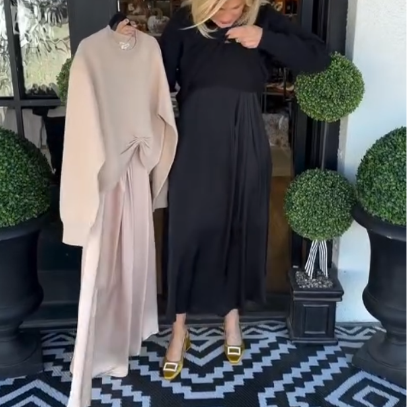 ✨ Ensemble deux pièces best-seller pour femme : haut à nouer et robe maxi fluide 🌸