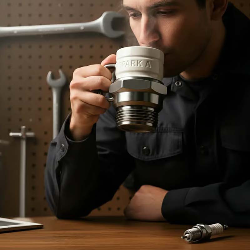 Mug créatif en forme de bougie d'allumage – Le cadeau idéal pour les passionnés de voitures 🚗🔥