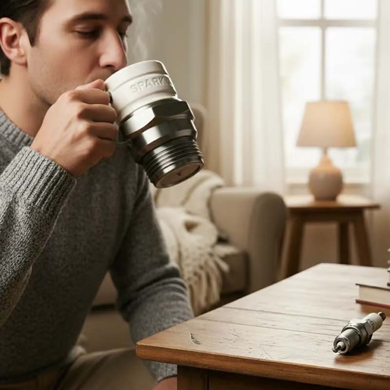 Mug créatif en forme de bougie d'allumage – Le cadeau idéal pour les passionnés de voitures 🚗🔥