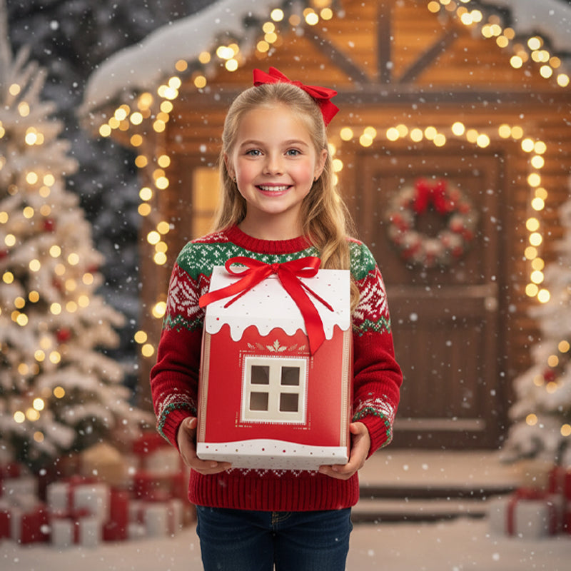 Weihnachtliches Wunderland-Häuschen Geschenkbox – Perfekt für magische Geschenke 🎅 | Black Friday & Weihnachtsrabatt bis zu 50 %! Keine versteckten Kosten!