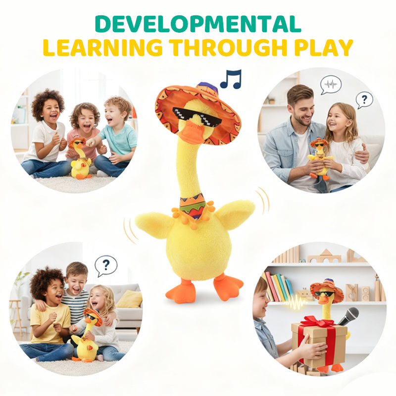 Peluche canard interactive parlante et dansante 
