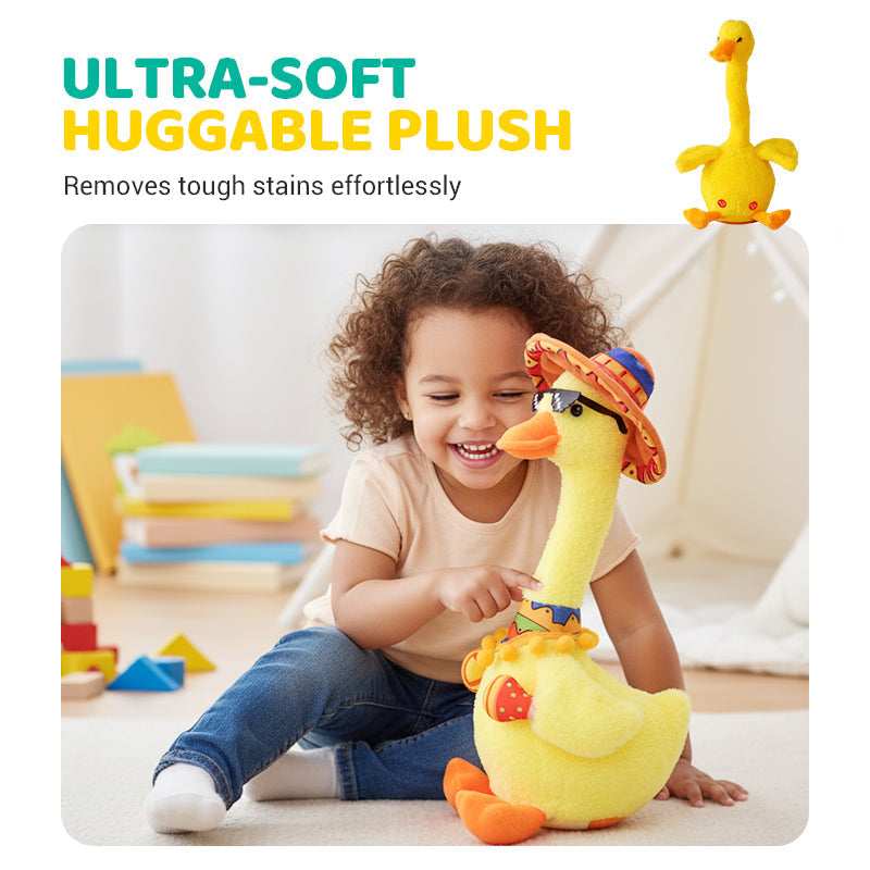 Peluche canard interactive parlante et dansante 