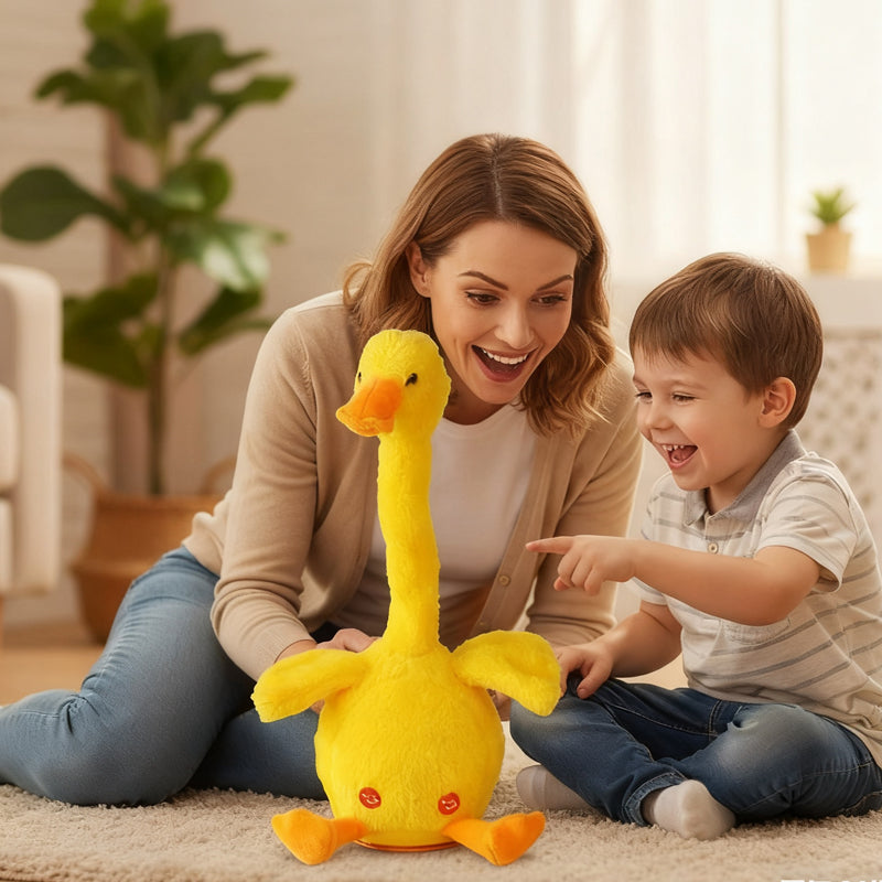 Peluche canard interactive parlante et dansante 